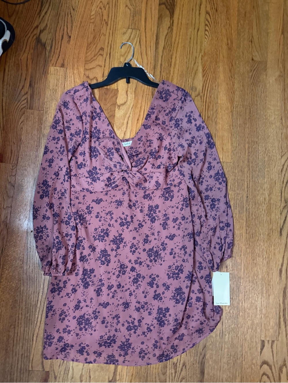 Source Unknown Dusty Rose Floral Midi Dress